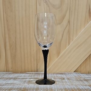 Vintage | Lumaric French Wine Glass | Clear Body With Black Twisted Stem